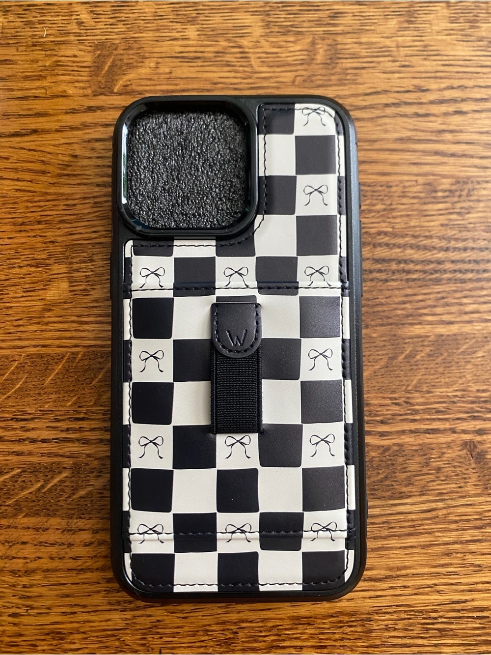 Walli iPhone 15 pro max Checkerboard Card holder Phone Case brand new